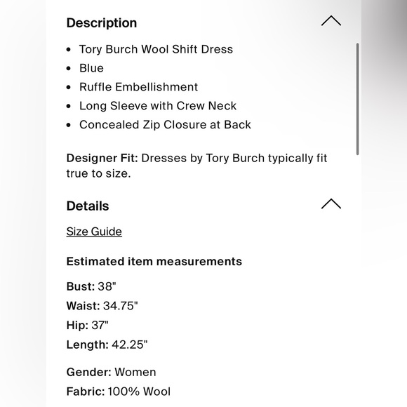 Tory Burch Wool Tea Length Wool Dress - Picture 9 of 9